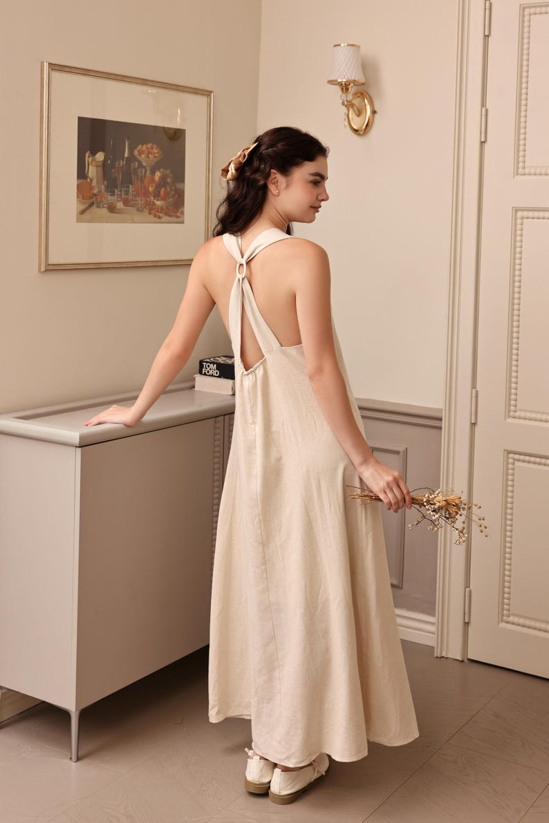YasmDressArt Pure Linen Sleeveless Maxi Dress