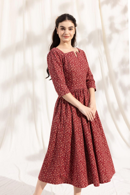 YasmDressArt Floral Cotton Dress – Bohemian Style for Summer, Beach & Holiday Outfits
