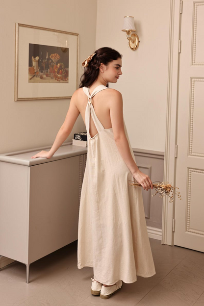 YasmDressArt Pure Linen Sleeveless Maxi Dress