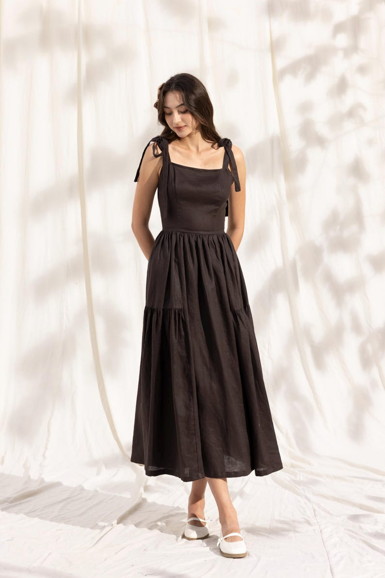 YasmDressArt Oversized Tie-Strap Linen Maxi Dress