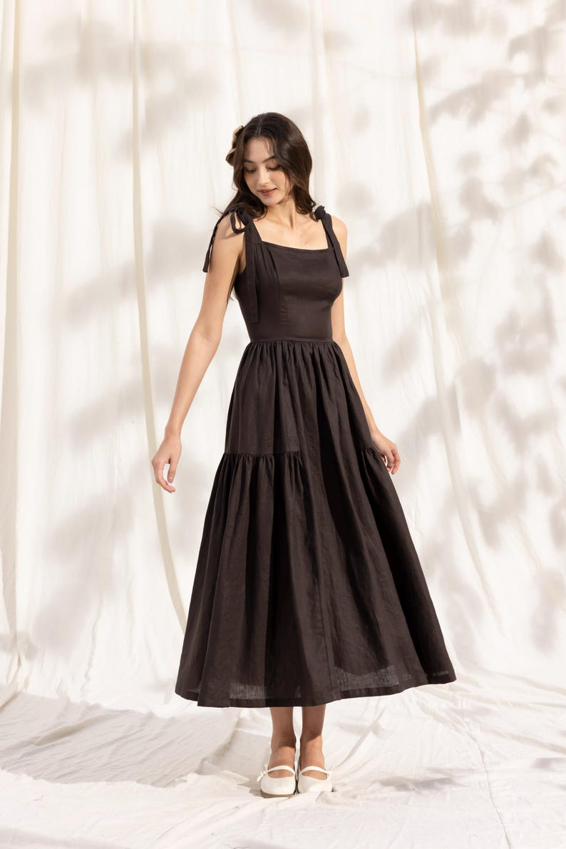 YasmDressArt Oversized Tie-Strap Linen Maxi Dress